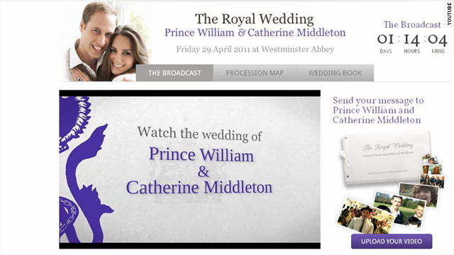 The British royal family's YouTube channel will stream live video of Friday's wedding starting at 5 a.m. ET.