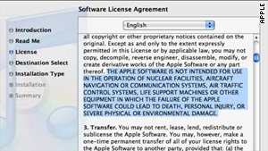 iTunes' terms and conditions are presented in a daunting, 56-page document that few may bother to read.