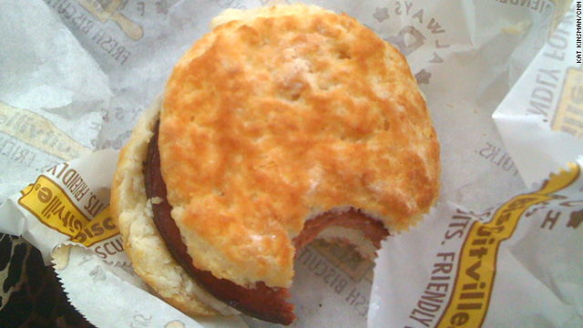 Lick the screen – a Biscuitville bologna biscuit