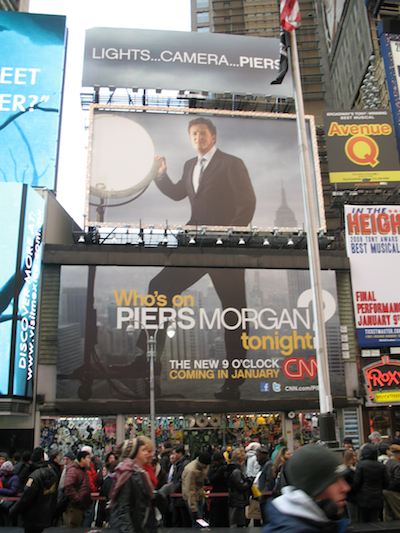 Piers Morgan takes Times Square... ...this will do wonders for his ego