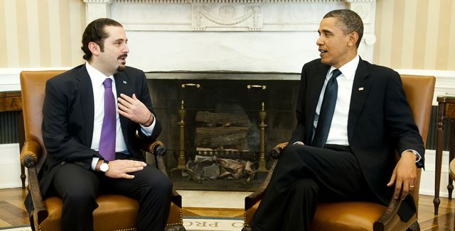 PHOTO: Jim Watson/AFP/Getty Images. Lebanese caretaker PM Saad Hariri meets US President Barack Obama in the White House Wednesday.