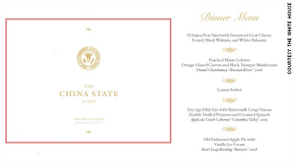 state dinner menu