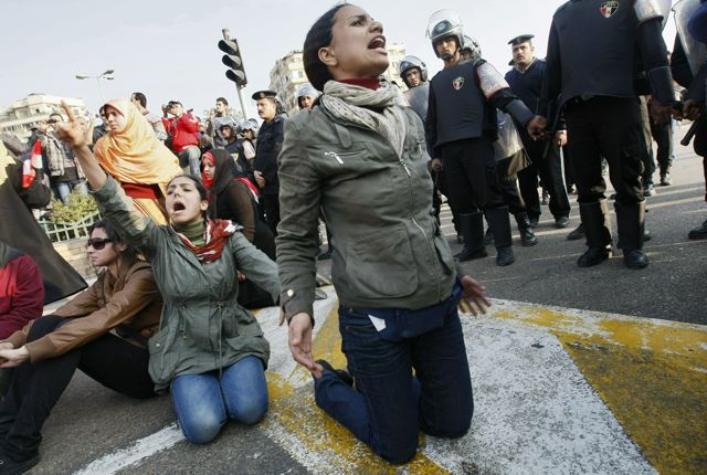 Photo: Mohammed Abed/AFP/Getty Images. At least 3 people were killed in anti-Mubarak protests yesterday.