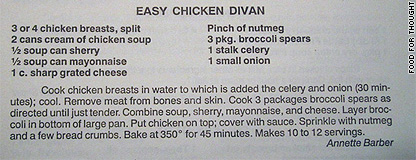 chicken divan recipe