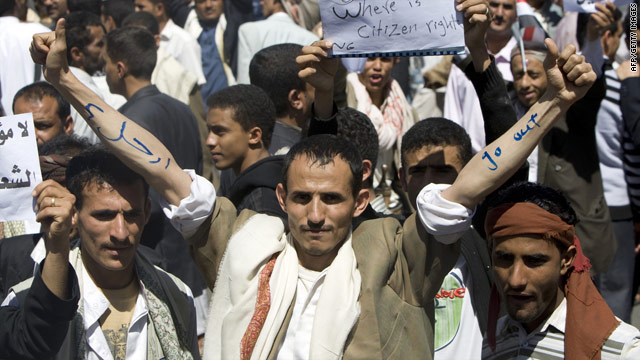 Protesters rally in Yemen