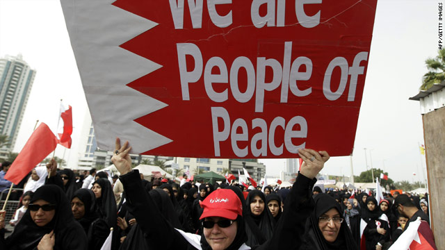 Tension and dark humor among protesters in Bahrain