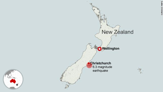 map of new zealand earthquake 2011. New Zealand earthquake