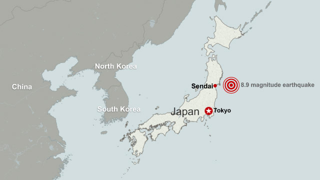 Map: 8.9 earthquake hits Japan