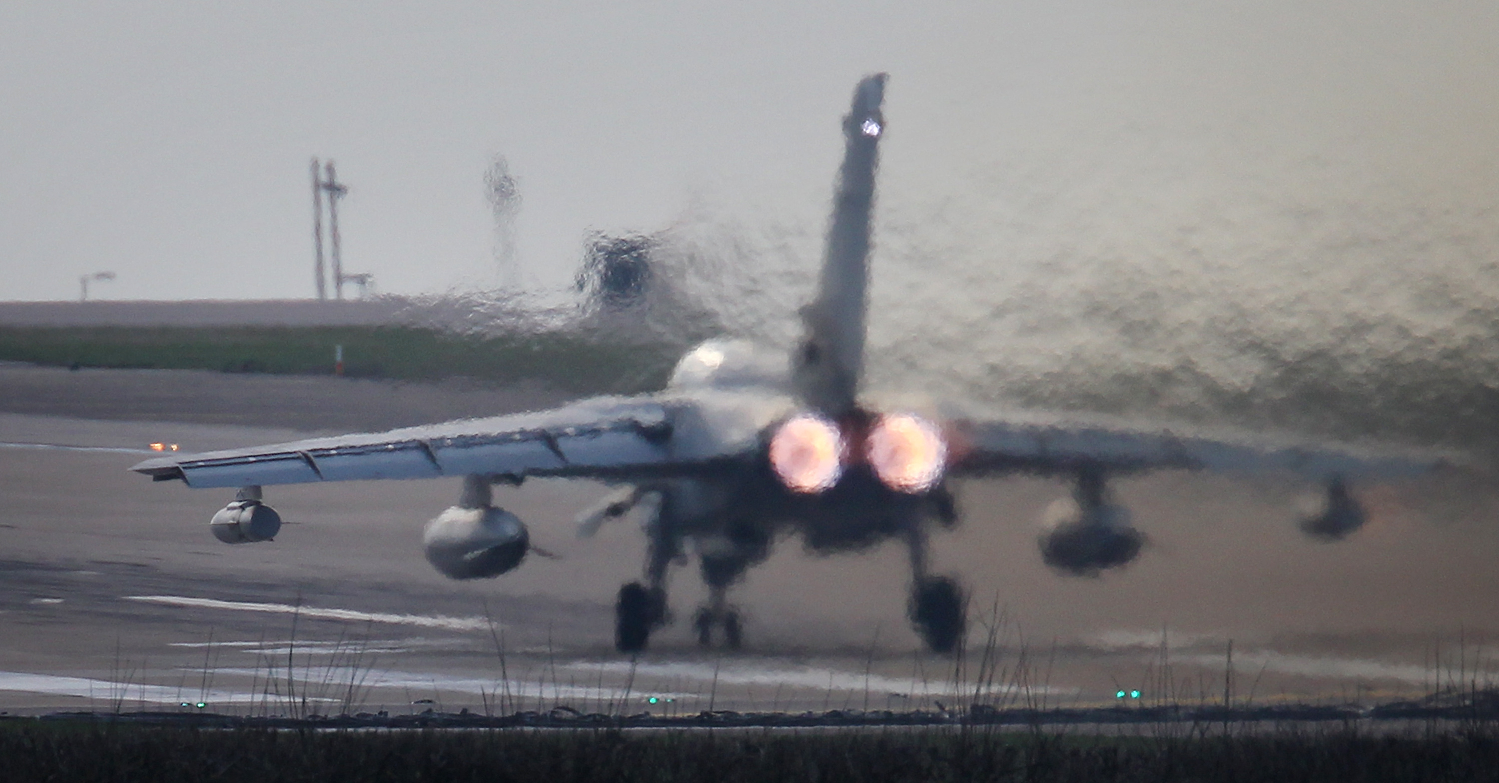  A Tornado GR4 aircraft takes off from Royal Air Force in England.