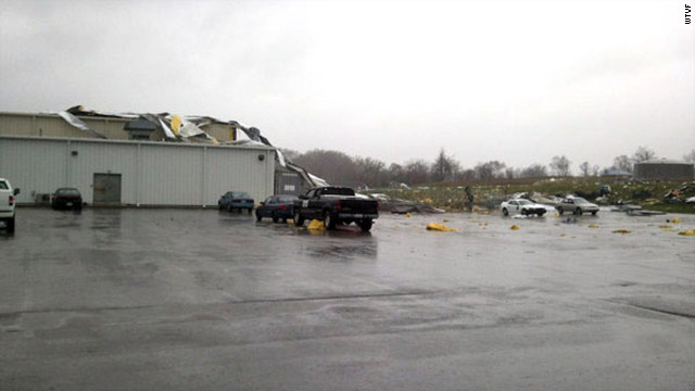 Tornado strikes Kentucky plant; other storms strike the South