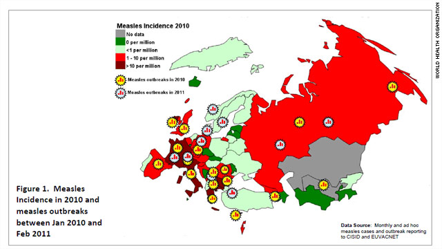 WHO reports measles outbreaks in European countries