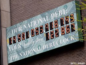 The National Debt Clock pictured in Manhattan last week.