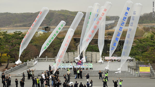 Activists send balloons, dollar bills over North Korea
