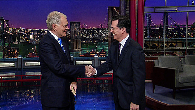 Colbert pays Letterman a visit