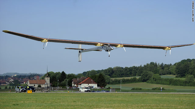 Solar-powered plane making first international flight Solar-powered plane making first international flight