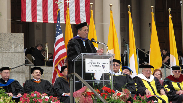 Boehner avoids mention of criticism surrounding appearance at Catholic University