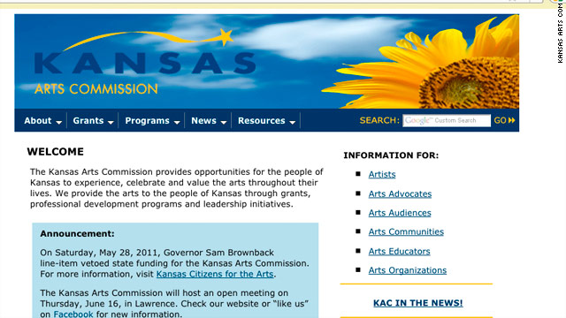 Kansas governor eliminates state funding for arts