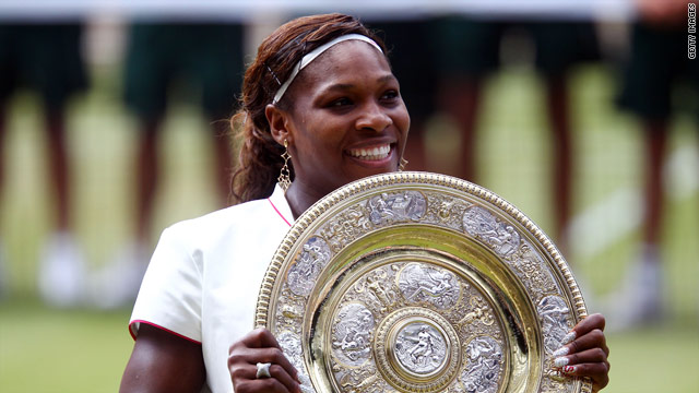 Serena Williams proudly shows off her fourth Wimbledon crown but can she win a fifth?