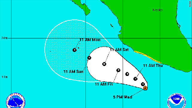 Adrian becomes hurricane in Pacific