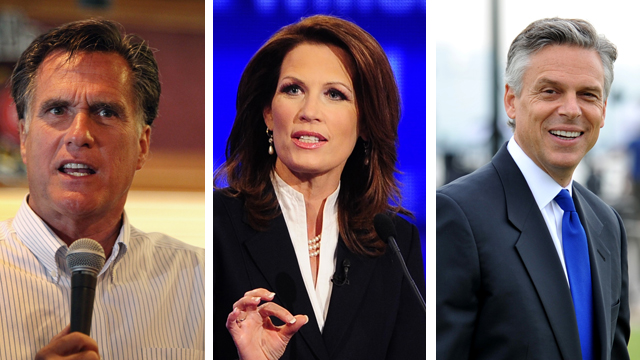 'Cut, Cap and Balance' supporters pressure Romney, Bachmann and Huntsman