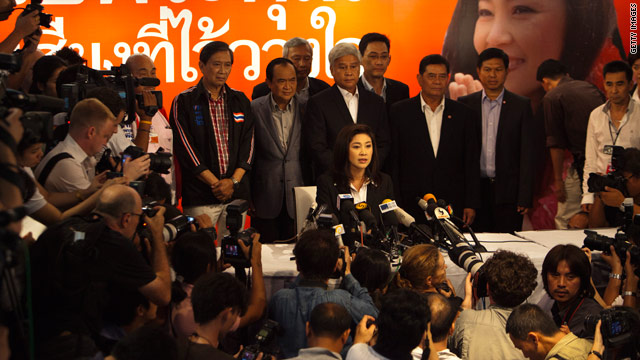 Thai PM concedes, congratulates first female premier