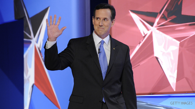 Santorum reveals his campaign cash