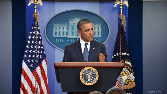 Obama addresses Tuesday's White House briefing