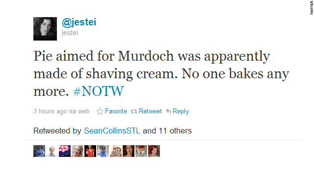 Murdoch foe gets pie-orities messed up