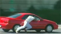 Car drags man in passenger window