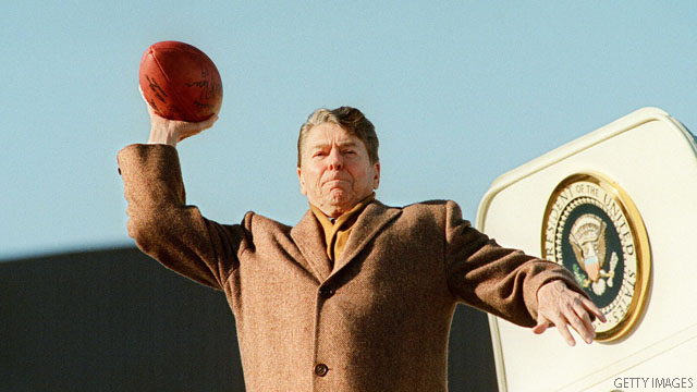 A celebration of Reagan, with pigskin