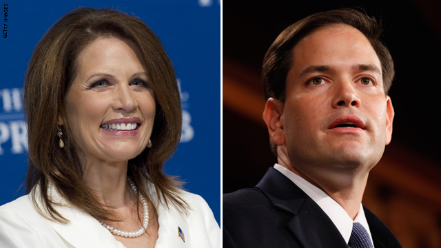 Bachmann highlights Rubio in campaign speech