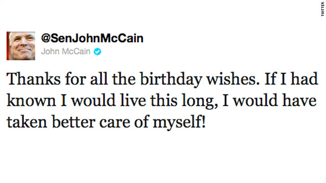 Tweet of the Day: McCain jokes about birthday