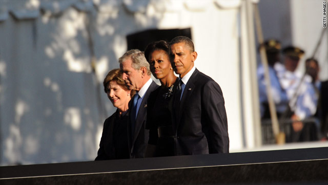 Presidents Obama and Bush commemorate 9/11 anniversary