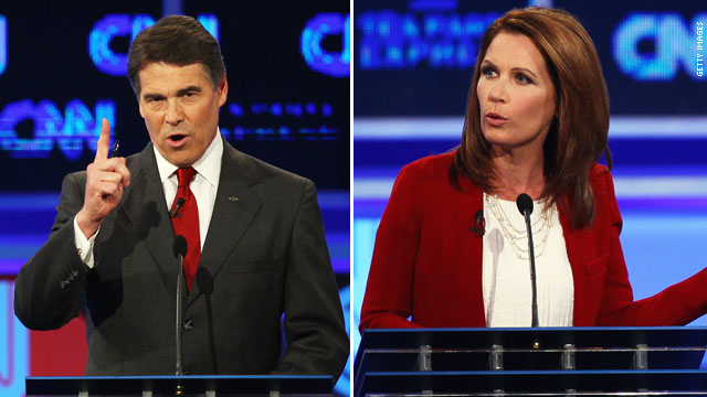 Did Bachmann wound front-runner Perry at CNN/Tea Party Debate?