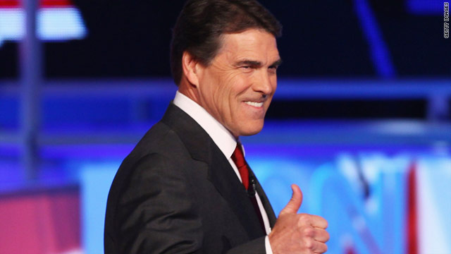 Perry still smiling after rough-and-tumble debate