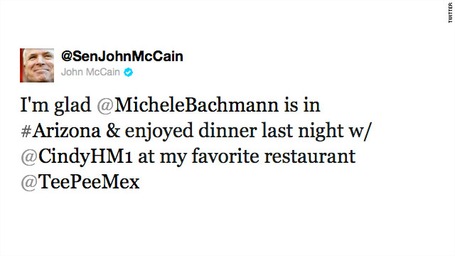 Tweet of the Day: Bachmann, McCain dinner