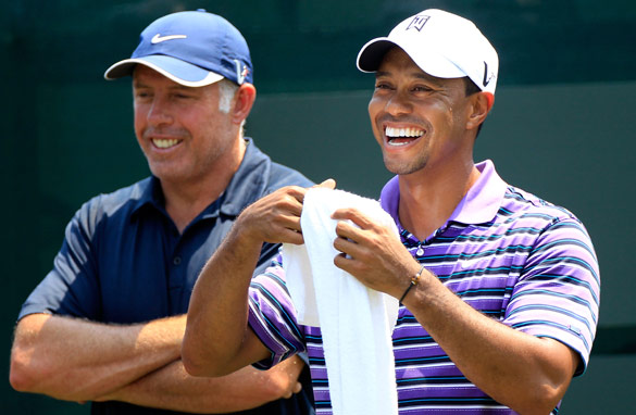 Steve Williams (left) and Tiger Woods (right) enjoyed a successful relationship until their split earlier this year. (Getty Images)