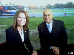 Ali Velshi and Rep. Michele Bachmann after our American Morning interview.