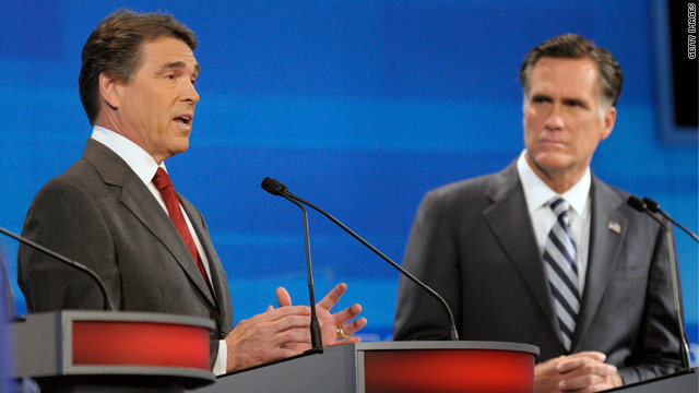 Perry is focus of attention, attacks at Florida debate