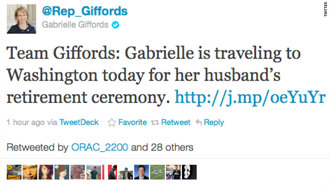 Tweet of the Day: Giffords returning to Washington