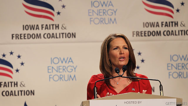 Bachmann stresses social conservatism, digs at Cain on abortion stance