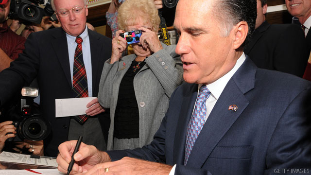 Romney files for candidacy in New Hampshire
