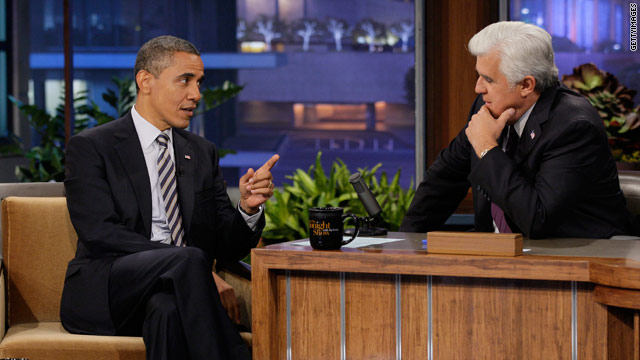 Obama chides Republicans during Leno appearance