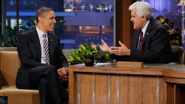 Obama talks politics, Libya with Leno