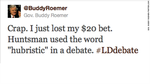 Tweet of the Day: Roemer weighs in on Gingrich, Huntsman debate