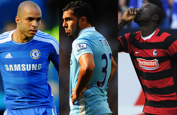 From left: Alex, Carlos Tevez and Papiss Cisse are among the top footballers who could be on the move this month.