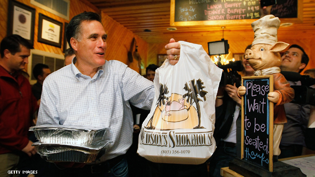 Romney stops at smokehouse for barbecue fix