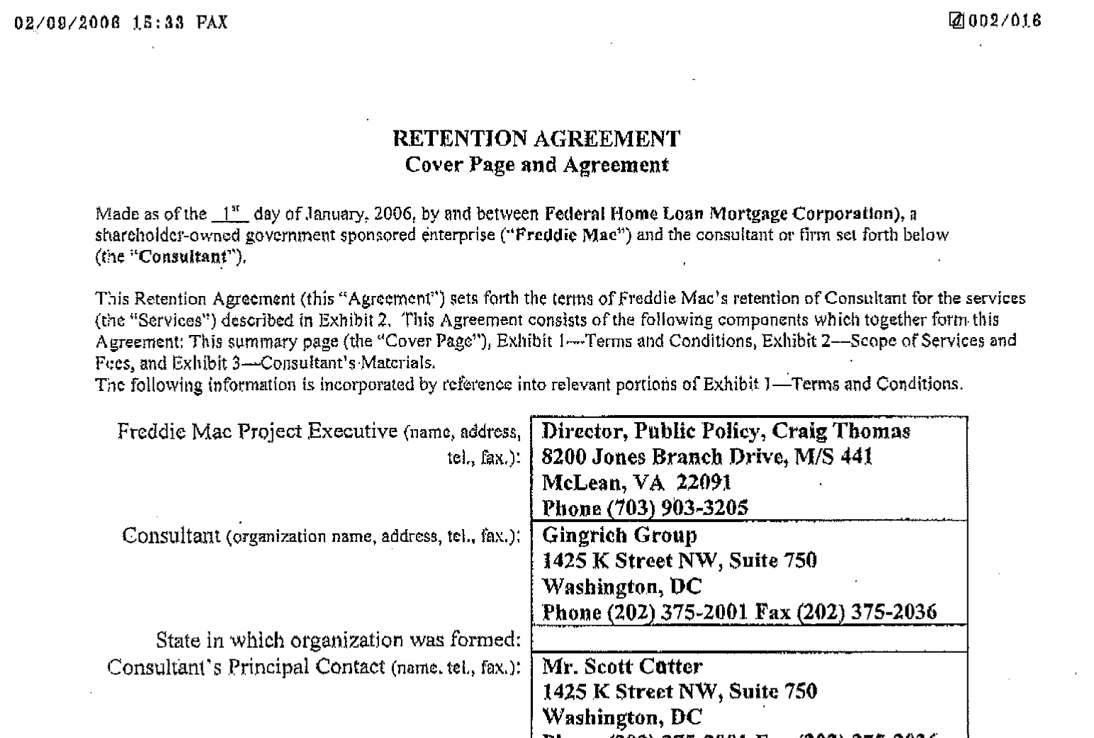 BREAKING: Newt Gingrich releases Freddie Mac contract