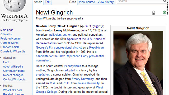 Gingrich spokesman defends Wikipedia edits