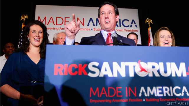 Santorum claims momentum after 3-state sweep